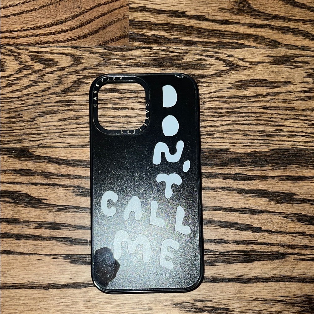 Casetify Black Case with White Text Design iPhone 13 Pro max